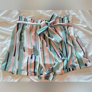 SHEIN Multicolor Striped High Waist Shorts